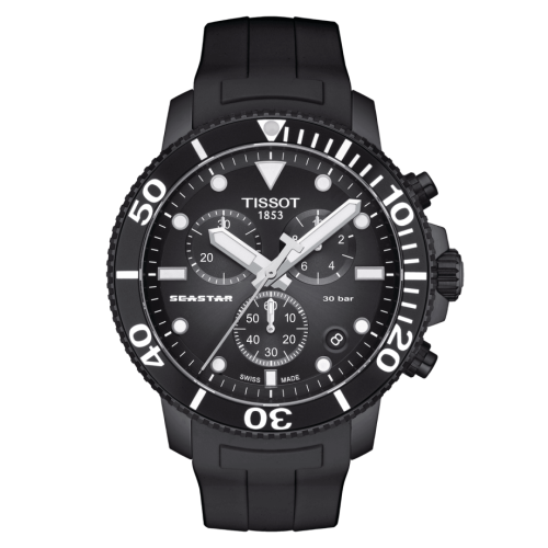 Tissot Seastar 1000 Chronograph Quartz 45.5 PVD / Black / Rubber